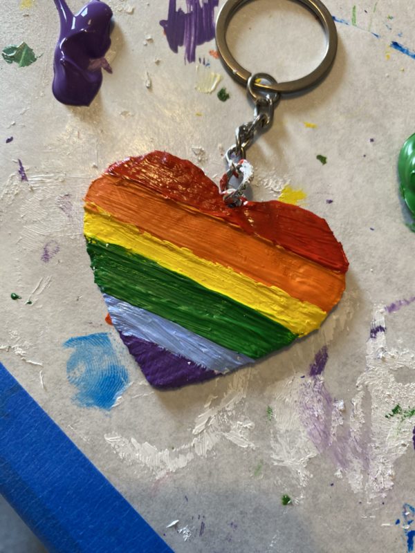 Rainbow Heart Keychain